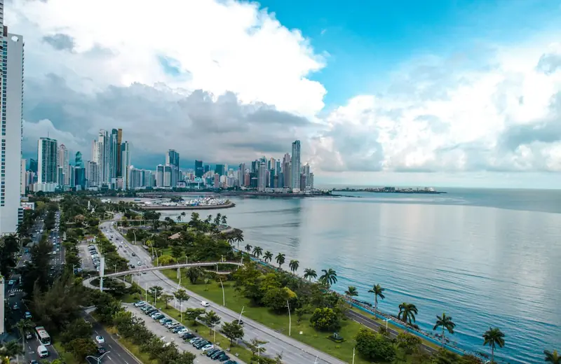 Panama City skyline and the Cinta Costera waterfront